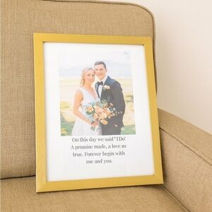 Personalized Wedding Photo Wall Art – 8x10 Framed Print with Custom Quote